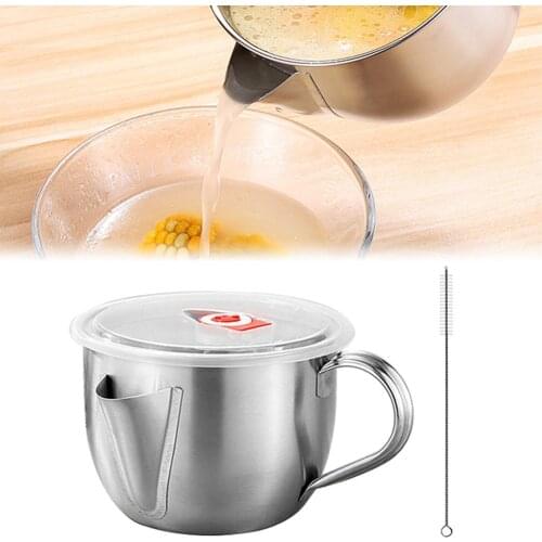 1000ML Multi-use Stainless Steel Gravy Oil Soup Fat Separator Grease Oiler Filter Strainer Bowl Home Kitchen Cooking Tools 40p