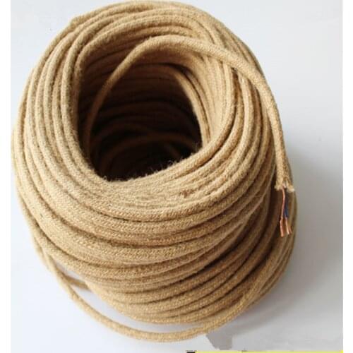 5m/10m lot Edison Vintage Round Electrical Wire Loft Rope Cable Retro Textile Braided Cable Wire Lamp Cord 2*0.75mm rope cable