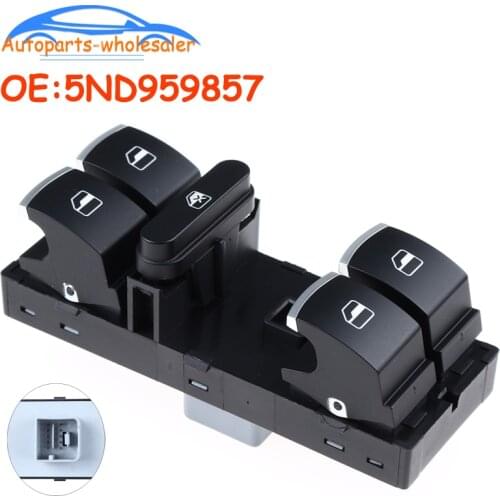 5ND959857 For VW Touran Tiguan Passat B6 B7 CC Golf Mk5 MK6 Jetta III AMAROK Driver Side Master Window Controller Switch Chrome
