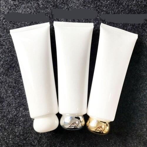 300pcs/lot 100g 100ml White Empty Plastic Squeeze Bottle Cosmetic Facial Cleanser Hand Cream Soft Tube