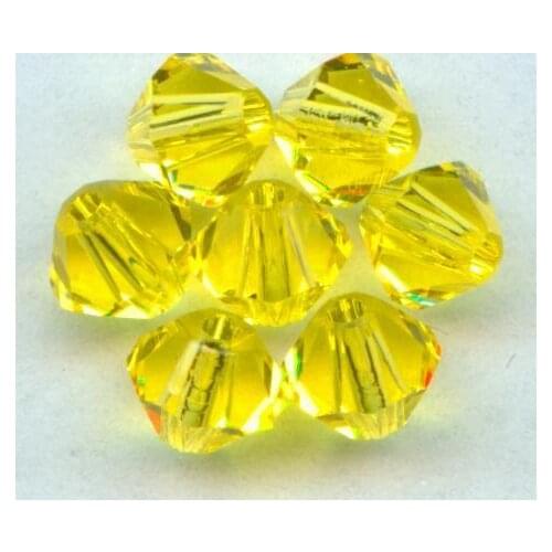 Free Shipping, 720pcs/Lot 4mm Citrine color Chinese Top Quality Crystal Bicone Beads