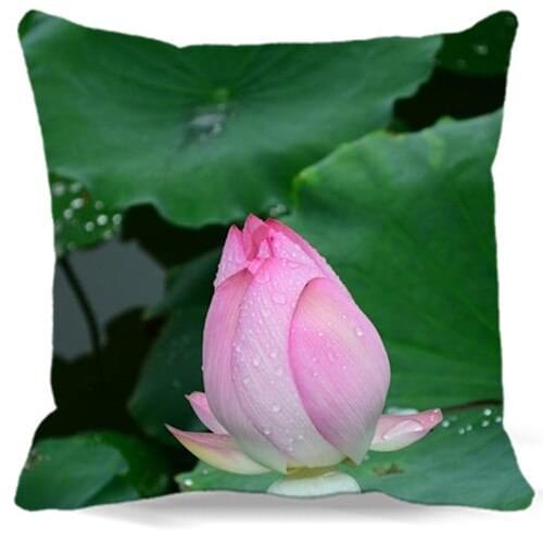 Flower Lotus Pillow Cover for home car sofa Seat Decorative 2017 fashion 9 style Square 16" 18" 19" 2d Printed cotton polyester