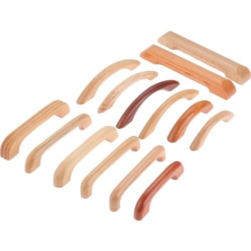 Wood Handle Pull w/screws 64mm/96mm/128mm Kitchen Cabinet Cupboard Door Drawer Knob Furniture Hardware Red Natural Wooden Decor