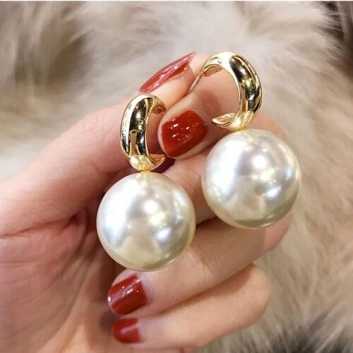 Personality Simulated Pearl Earrings For Women Big Ball Earring Fashion Jewelry Bijoux