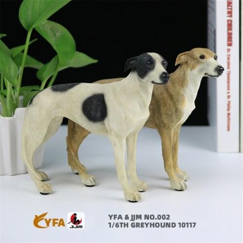 JJM 1/6 Greyhound Greadog Dog Pet Figure Animal Car Decoration PVC Model Doll EducationalToy for Children Adults Kids Gift