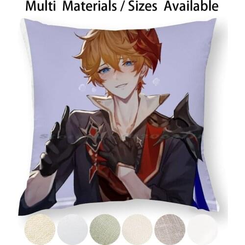 Tartaglia Genshin Impact Pillow Case Throw Pillow Cover Cotton Linen Flax Tartaglia Genshin Impact Amber Genshin Impact Xiao