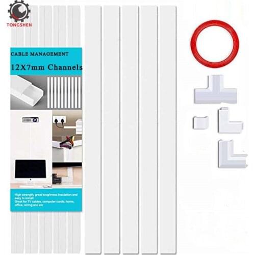 20x10 One-Cord Channel Cable Concealer Hide Cables Paintable Wire Cover Cable Raceway Kit Hide Wires PVC Cable Trunking