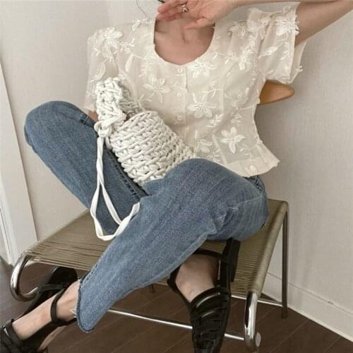 Summer Womens Latest Three-dimensional Embroidered Shirt