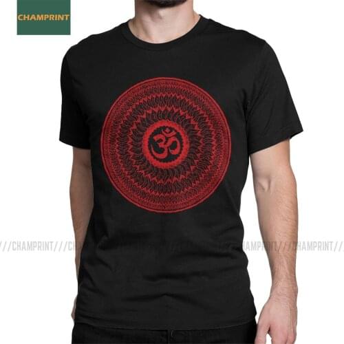 Men OM Mandala T Shirt Geometry Watercolor Chic Flower Spiritual Romantic Cotton Clothes Short Sleeve Tees Plus Size T-Shirts