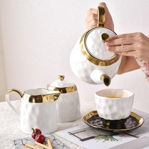 Nordic Ceramic coffee cup set British Afternoon Tea Set Tea Pot Cup saucer Sugar pot 150 ml coffee cup tea party home Drinkware