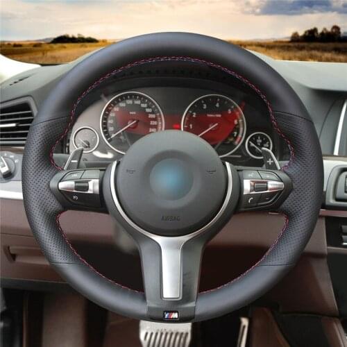 DIY Anti-Slip Wear-Resistant Steering Wheel Cover For BMW F30 F31 F34 F10 F11 F07 X3 F25 F32 F33 F36 Car Interior Decoration