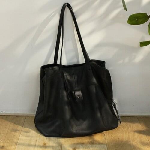 New female bag retro head layer cowhide large capacity multi - layer soft leather shoulder bag