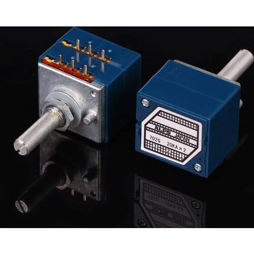 1PCS 10K 20K 50K 100K 250K RK27112 ALPS Dual-unit Rotary Potentiometer ALPS27 DIP6