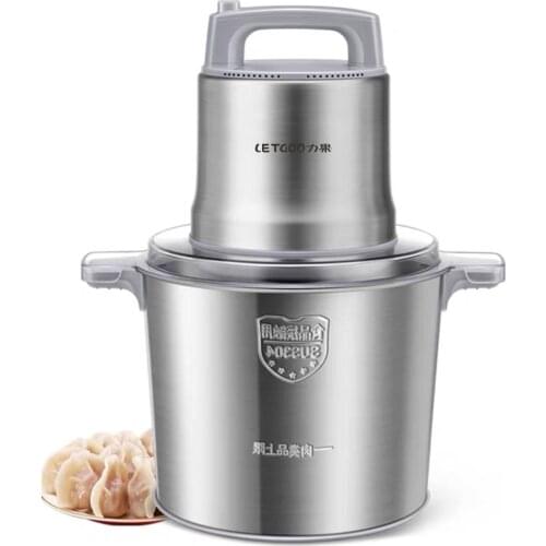 Commercial 8L Stainless Steel Meat Grinder Automatic 1200W High Power Minced Meat Mixer Pepper Vegetable Shredder