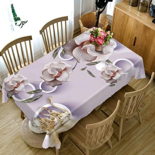 Transparent Tablecloth Cofffee Dining waterproof 3D rectangular tablecloth round table customized size Cushion cover