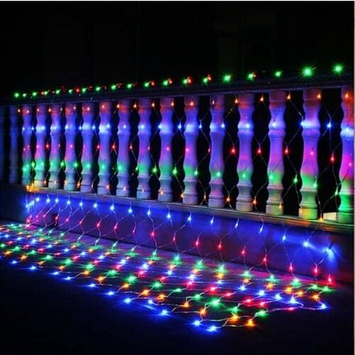 Christmas Garlands 4mx6m Led String Net Lights Fairy Xmas Party Garden Wedding Decoration Outdoor Waterproof Curtain Lights Rgb
