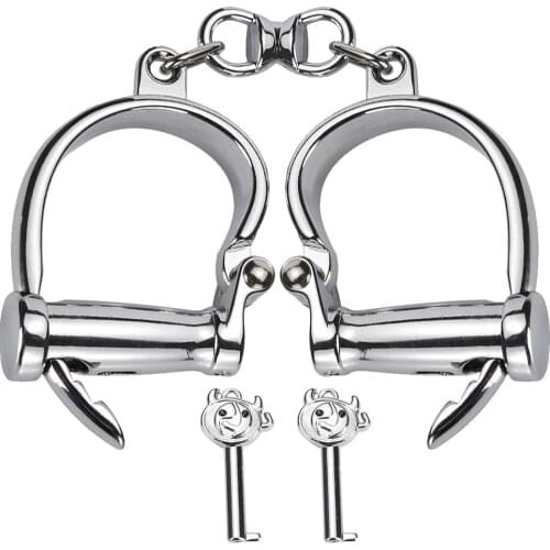 Adult Sex Toys Bondage Metal Handcuffs Ankle Cuff SM Alternative Binding Restraints Game Horseshoe Shackles Exotic Accessories