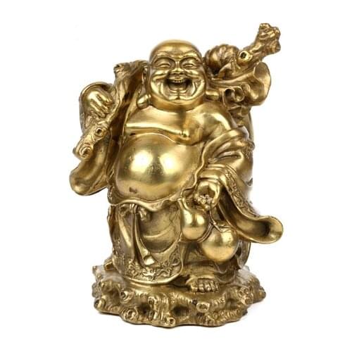 Maitreya Buda de cobre, estatua de Buda, adornos, figura, budista, paz, riqueza, artesanías de budismo, estatuilla