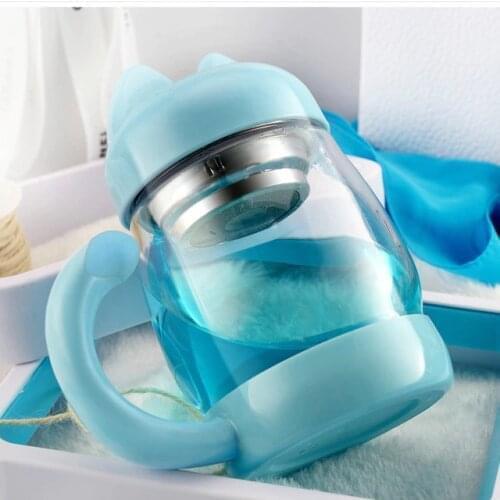 Cat Glass Tea Cup colorful Mug with a Lid Strainer Filter Cute Cat Coffee Mug Tail Handle for Children Child Cat Lover Christma