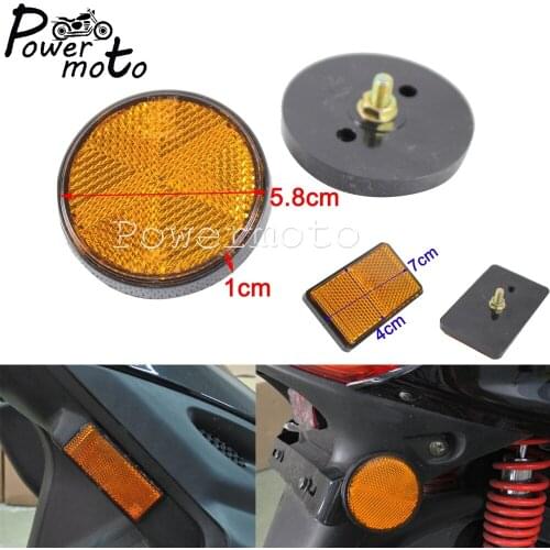 Universal Round Safety Warning ReflectorS Bolt Reflective Plate Sticker For Harley Chopper Cafe Racer BMW ATV Dirt Bike Trailers