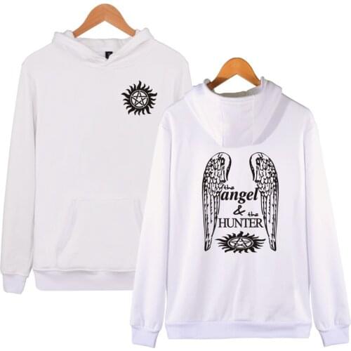 Funny Fashion Supernatural Angel And Hunter Hoodies Cotton Men/Women Sweatshirt Boys/girls Autumn Winter Clothing Sportswear