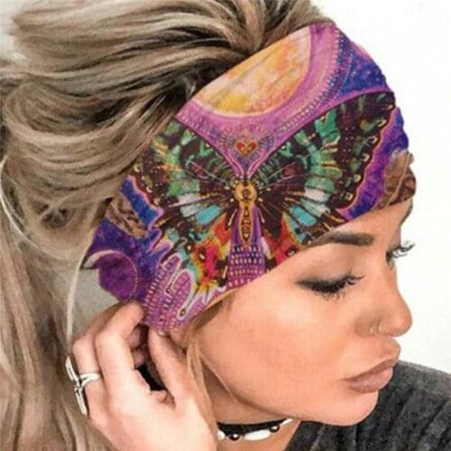 Ladies Headwear Colorful Elastic Stripes womens Headscarf Fashion Non Slip Sweat Absorbent Headband
