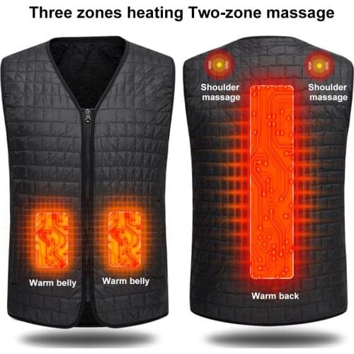 USB Heating Vest Jackets Outdoor Electric Heated Vest Winter Thermal Cloth Cotton Camping Hiking Warm Hunting Jacket Heated