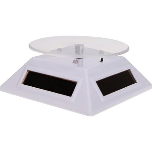 Gold/Silver/White/Black 4Color Change 360 Degree 3LED Solar Showcase Turntable Rotating Watch Jewelry Display Stand Display Case