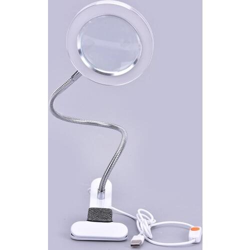 1PC LED Beauty Embroidery Lamp USB Plug-in Small Desk Table Light Warm Light Eye Protection Loupe Magnifier Tattoo Nail Art