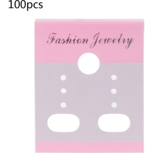 100Pcs Earring Plastic Display Cards Ear Stud Hang Holder Tag Jewelry Display X7JB