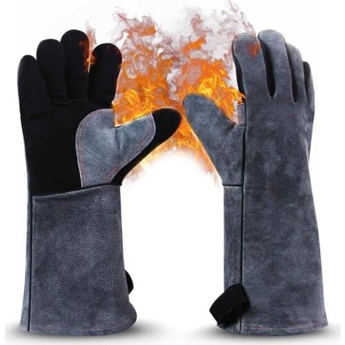 2pcs Barbecue Gloves High Temperature Double Insulated Kitchen Microwave Oven Baking Outdoor BBQ Heat Resistant Hand Safety