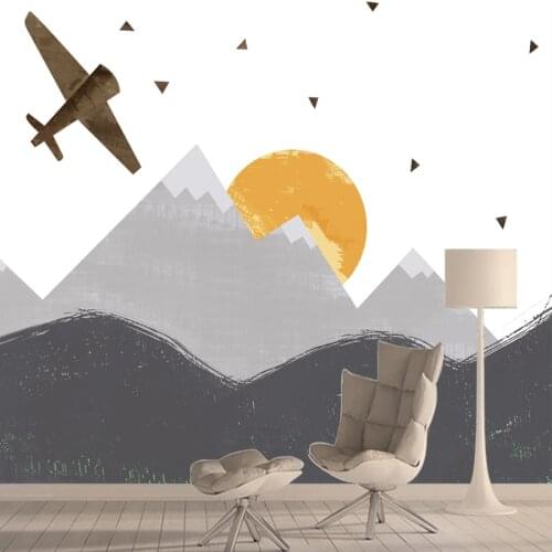 Custom Cartoon Plane Kids Bedroom 3d Wallpapers Murals for Living Room Walls Paper Home Decor Sofa Background Contact Wall Rolls