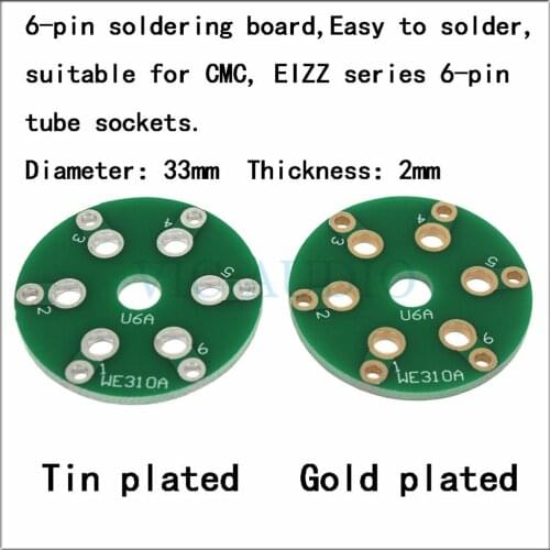 4PCS FOR 6PINS EIZZ CMC Tube Socket Welding Plate Connecting Adapter Plate Double-sided Amplifier Parts DIY Audio Free Shipping