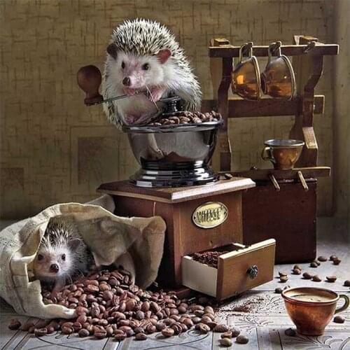 5D Diamond Painting Animal Hedgehog Diamond Embroidery Full Cross Stitch Needlework Rhinestones Mosaic Home Decor Gift