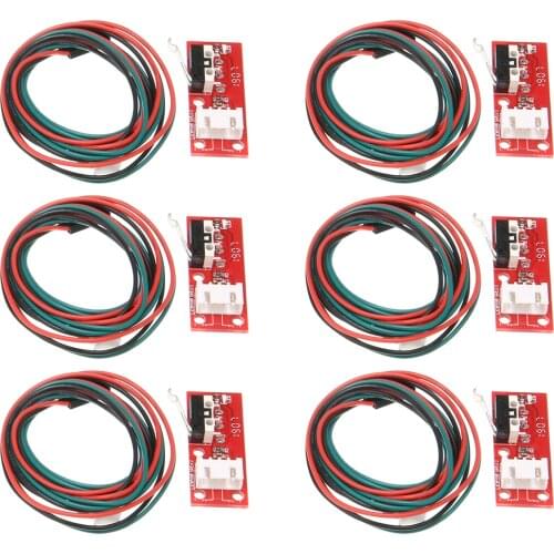 6pcs Mechanical End Stop Limit Switch Control Board For CNC 3D Printer RAMPS 1.4 EndStop 3Pin Cables 70cm 3D Printing Parts