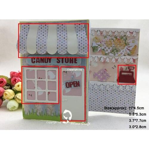 AlinaCraft METAL CUTTING DIES cut 6pc store shop collection window door cash Scrapbook paper craft card punch stencil cutter