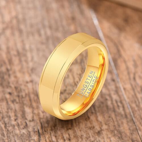Basic Tungsten Couple Ring for Men 6MM Tungsten Wedding Band Ring Best Gift
