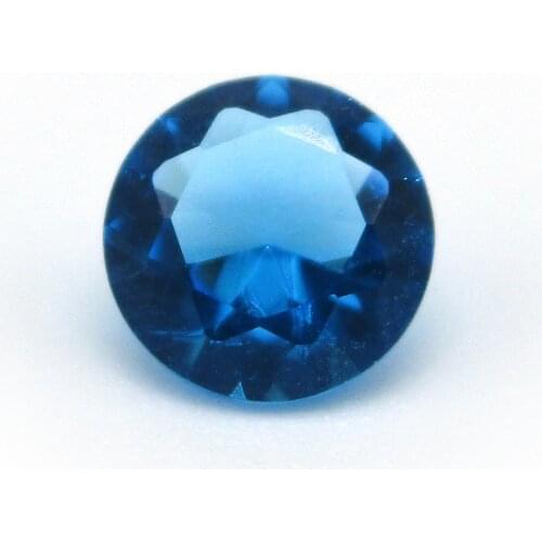 Free Shipping Aquamarine Glass Stone 3mm-12mm Round Cut Seablue Gemstone 3mm 4mm 5mm Loose Synthetic Gems For Jewelry