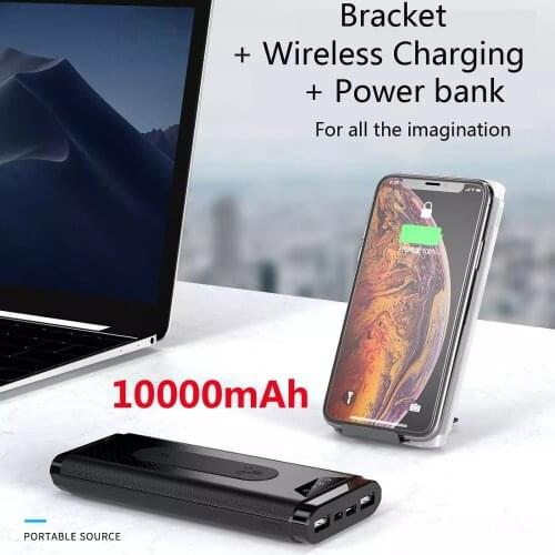 Qi Wireless Power Bank Charging Portable Large Capacity Phone Charger for Xiaomi iPhone Huawei Samsung Travel PoverBank Charger