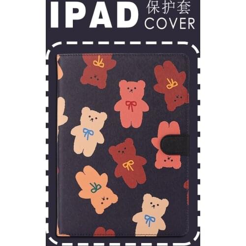Cute Bear TPU Leather Tablet Case for Ipad Mini 1 2 3 4 5 Protective Cover Shell Pro 11 Inch 2020 Air 1 2 2019 Shockproof Sleeve