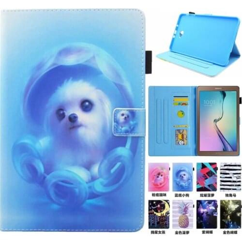 Case For Samsung Galaxy Tab A 10.1 2016 T580 T585 SM-T585 Case Cover Tablet Cartoon Print TPU PU Leather Shell Funda Case Cover