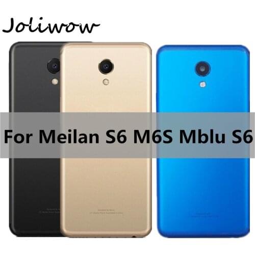 For Meizu Meilan S6 M6s Mblu S6 Back Housing Battery Cover Case For Meizu M6s Rear Door Replacement +glass lens+flash