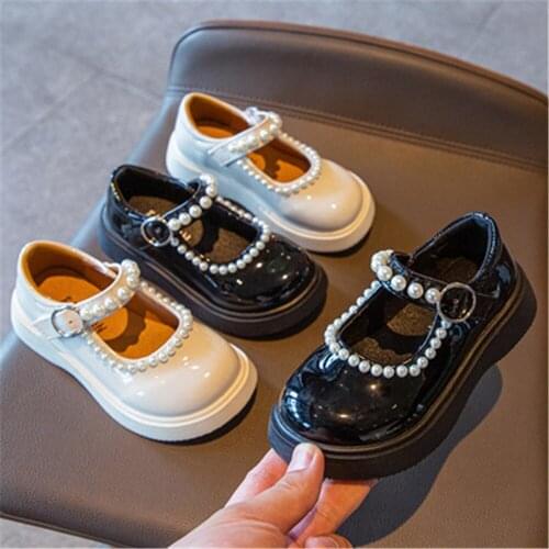 Childrens Casual Shoes for Girls Shoes Kids Leather Flats PU Patent Leather Oxfords British Design Lace-up Snekaers for Formal