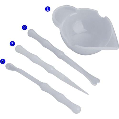 DIY Tools Spoon Mix Scraper Cup Silicone Mold Dispenser Jewelry Making Accessories Epoxy Resin Mould Crafts R2LE