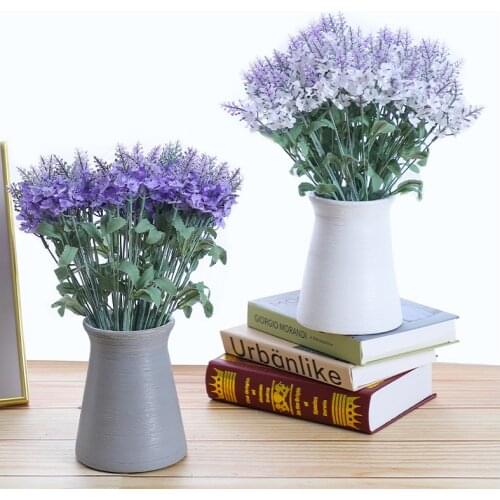 10 Heads Artifical Lavender Home Decoration Simulation Plant Potted Garden Style Green Planting Wedding Party Artifical Flowers