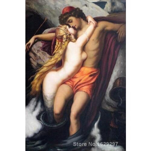 Leighton The Fisherman and the Syren by Frederic Leighton paintings For sale Home Decor Hand painted High quality