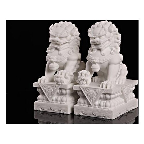 Small natural stone lion town house stone ornaments a pair of household gatekeepers decoration Fine sculpture statue