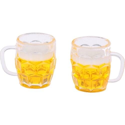 1 Cups Miniature Beer Glass Mini Furniture Model Accessories Beer With Bubbles MINI Doll House Accessories