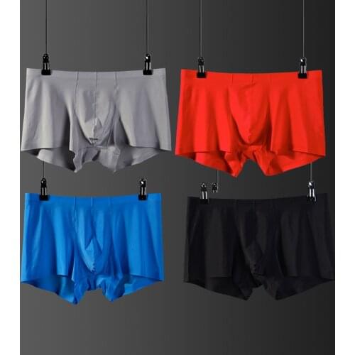 Mens underwear men Boxer shorts Ice silk cool Seamless u convex design soft sexy kilot male mens underpants cueca boxer homme