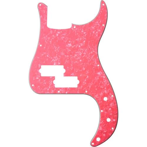 Pleroo Custom Guitar Parts - For US P Bass Guitar Pickguard Scratch Plate , 4 Ply Pink Pearl